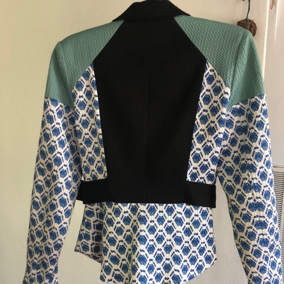 Blue & green patterned jacket - Picture 5 of 8